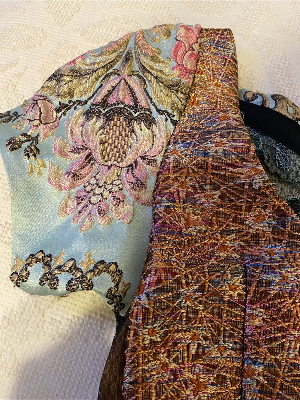Byron Lars Brown, Blue, Cream & Pink Floral Midi Dress, classic. - Picture 9 of 11